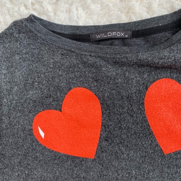 NWOT Wildfox Heart Eyes Smiling Hearts Pullover M - Picture 4 of 9